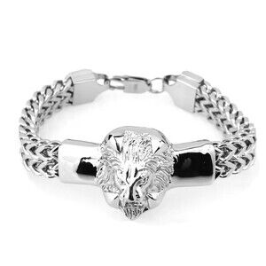Unisex Silver Lion/Tiger Head Bracelet Cool Fashion Gift For Him And Her